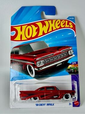 Hot Wheels Layin Low '59 Chevy Impala Red Maroon NEW For 2025 2/5 44/240